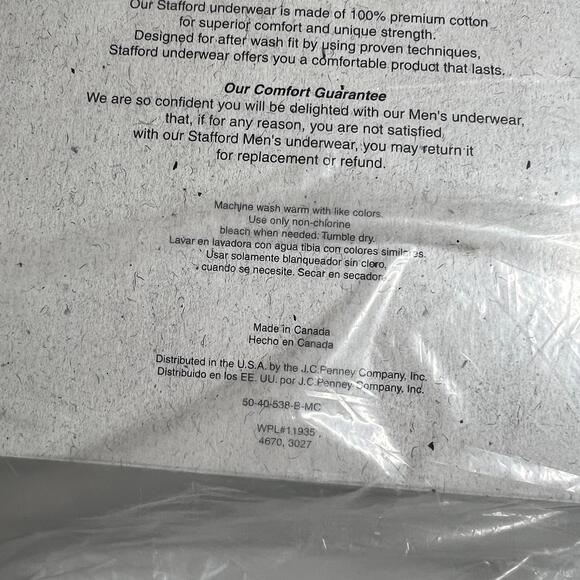 Vintage Stafford Men’s Crew Neck T-Shirts 3PK XL White Made in Canada - Picture 2 of 7